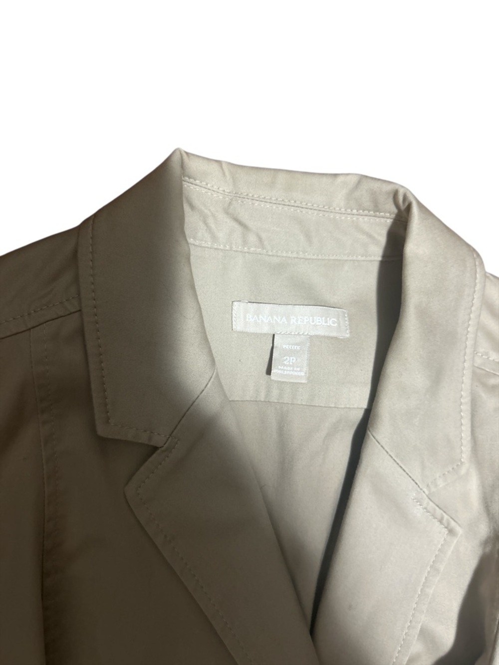 Banana Republic Khaki Sleeveless Trench Dress Petite 2P Quiet Luxury - Picture 5 of 9